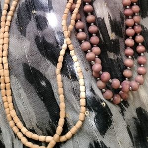 2 Wooden beaded necklaces